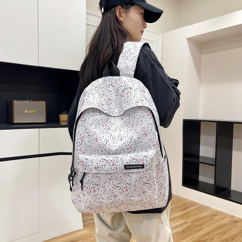 Trendy Starry Tie-Dye Polka Dot Student Backpack for Junior & High School