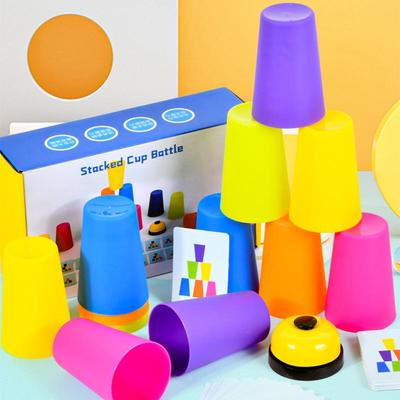 Colorful Children's Cup Stacking Game with Music - Concentration Training Toy and Night Market Favorite