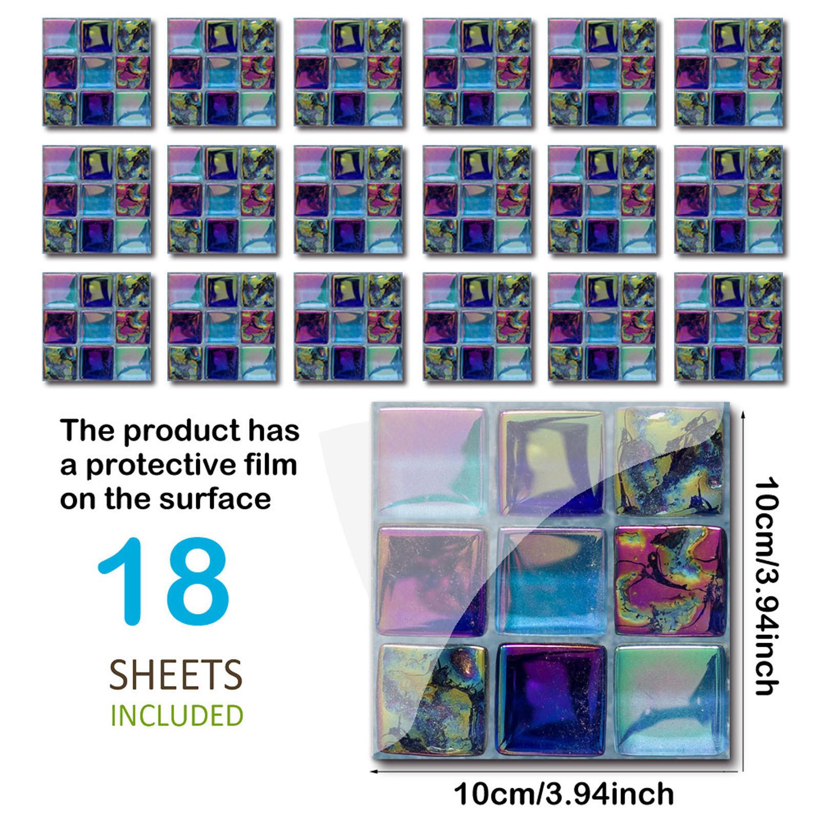 

19PC Самоклеящаяся плитка 3D наклейка Кухня Ванная комната Наклейки на стену украшения разноцветный