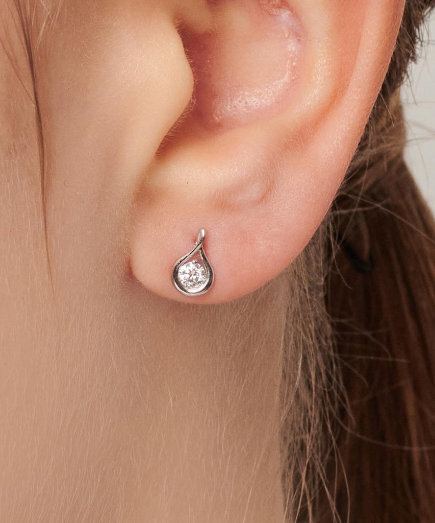Loveenb [14K Gold] Detail Lab Diamond Earrings