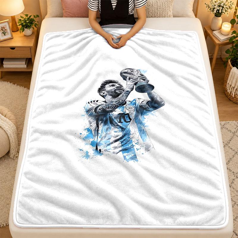 Flannel BlanketLionel Messi Warm Soft Throw Blanket for Indoor Sofa Bed Living Room Use