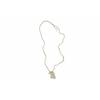 Boy Double C Engraved Metal Rhinestone Necklace Women Necklace Gold AB7909-B07828-NH337