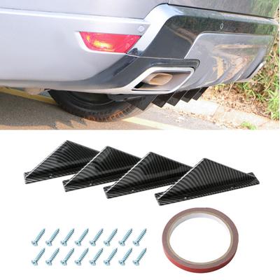 4pcs Universal Car Rear Bumper Lip Diffuser Shark Fins Spoiler Splitter Trim for VW GOLF MK5 MK6 MK7 MK7.5 MK8