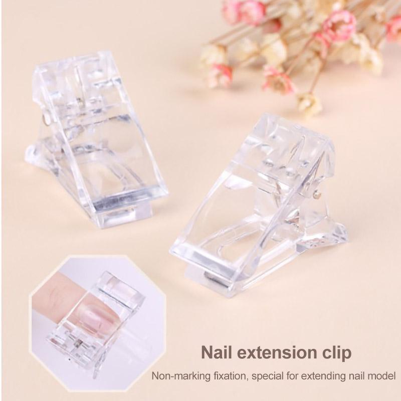 10pcs Acrylic Nail Clip Transparent Gel Quick Building Nail Tips Clips Fingernail Extension UV Clamps Manicure Builder Tools