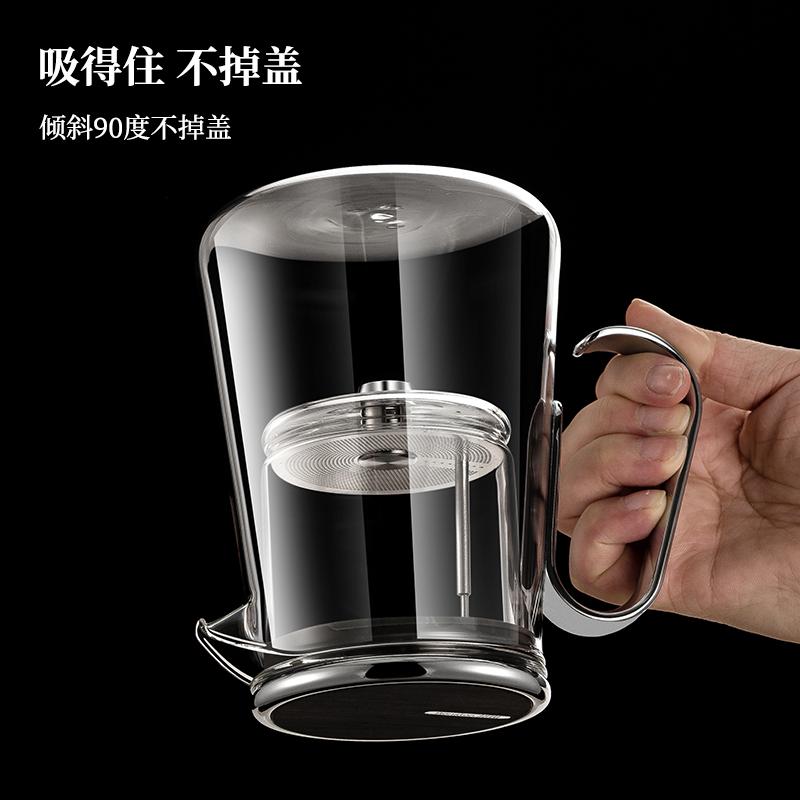 Thermally Insulated Magnetic Lift Tea Cup 700ml Water Separation Inner Glass Tea Maker Pot With Tea Strainer Customized Teapots