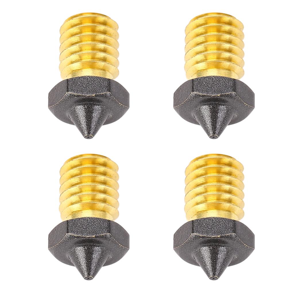 4 STÜCK 3D-Drucker Düsenset PTFE-beschichtet High Flow Hochgeschwindigkeitsdruck Extruder Messingdüse für