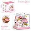 Cartoon Animal Micro Diamond Block Cat Flower Coffee Pets Shop Bakery 3D Wall Building Brick Idea Toy With Light Nanobricks