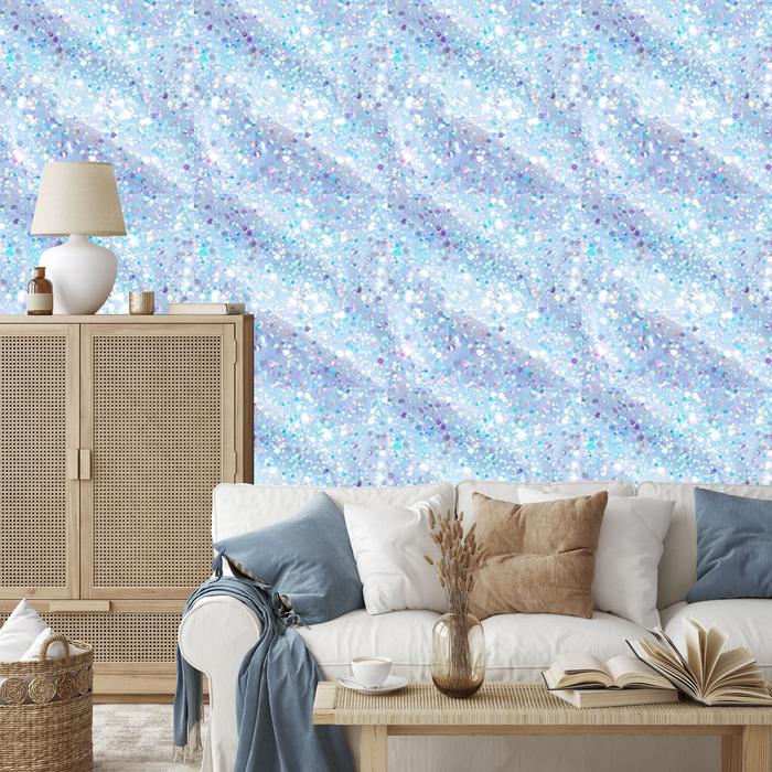 Iridescent Glitter Wallpaper Azure, Blue and White 50x1000