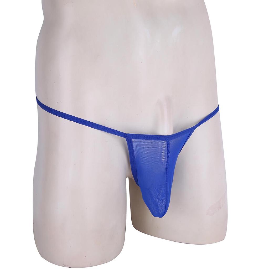 Men's See Through Thongs G-String Low Rise Underwear T-Back Bikini Briefs