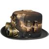 Homosexuální cylindr Steampunkový cylindr s brýlemi Černý Halloweenský cylindr Karneval