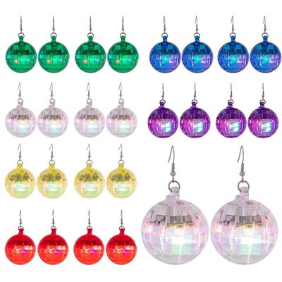 LED Earrings Nightclub Earrings Parties Earrings Featuring Disco Balls Effect Plastic Texture Pendant Earrings for Daily