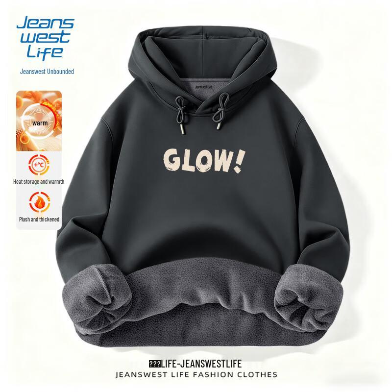 Jeanswest Life Men's Winter Fleece Hooded Sweatshirt