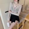 Women's Thin and Sexy Hollow Out Sunscreen Cover Shirt Slimming and Versatile Short Knitted Sweater Temperament Top Trendy