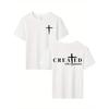Inspirational Faith Print Tshirt Cross And Created With A Purpose Design Short Sleeve Crew Neck Tops Fashion Streetwear