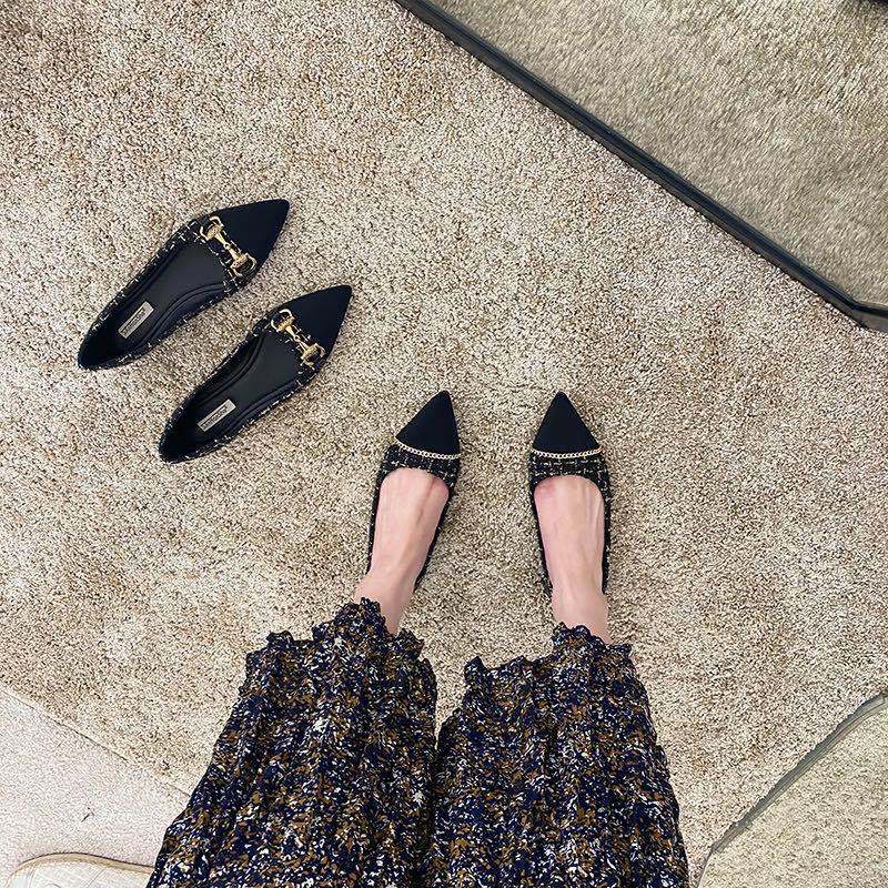 Pointed Toe Low Heel Elegant Office Shoes For Women 2025 Luxury Leather Casual Ladies Summer Footwear Y2k Non Slip Genuine Mark