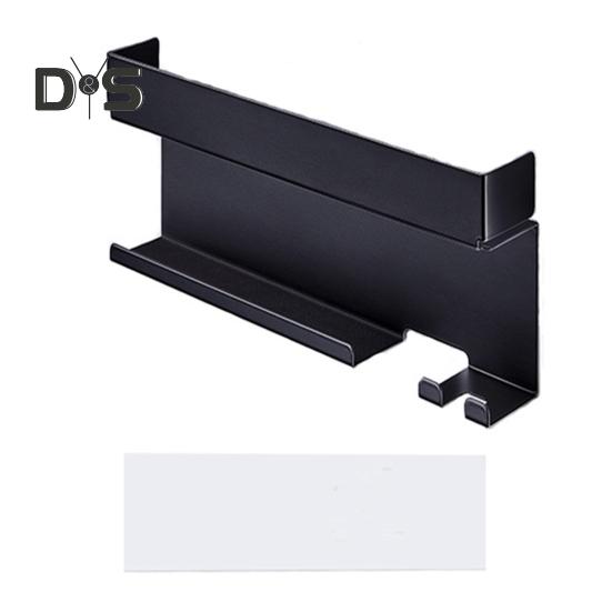 

Настенный держатель для фена, прочный, выдерживающий нагрузку, самоклеящийся, простой в установке, органайзер для хранения фена с полкой чёрный