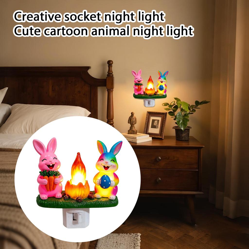 Creative Socket Night Light, Cute Cartoon Animal Night Light & Wall Lamp