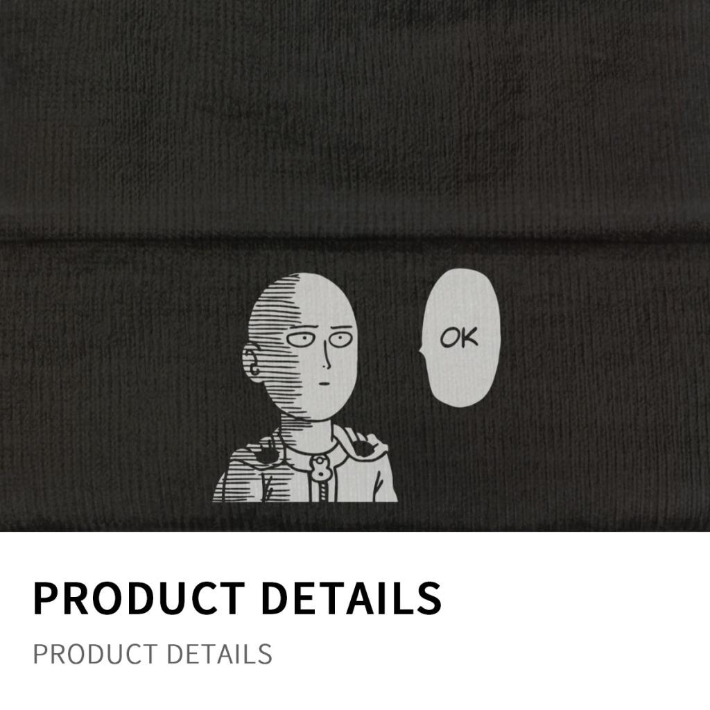 One Punch Man Strickmütze Damen Unisex Mützen Herbst Winter Hüte Saitama OPM Oppai Anime Manga Crochet Melon Cap