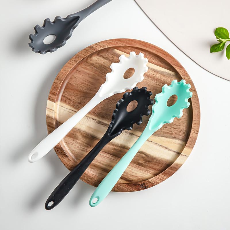 Silikon Pasta Spaghetti Löffel, Pasta Schöpflöffel, Nudel Spaghetti Schöpfkelle, Schlitzlöffel, Hitzebeständiges Geschirr, Küchenhelfer