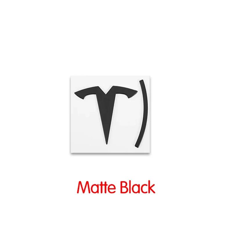 CQPKJ1 For Tesla- Car Front Emblem Rear Trunk Emblem Suitable for Model 3 Mode Y metal logo replacement rear and rear logos blackening