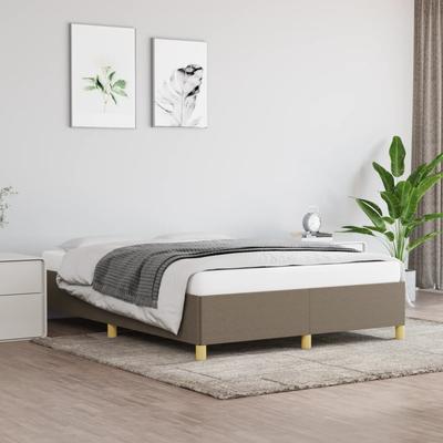 Vidaxl Rama Łóżka, Kolor Taupe, 140X190 Cm, Obita Tkaniną