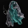 Gradient Color Cut Flowers Scarf Thin Beach Shawl Wrap Elegant Sunscreen Scarf