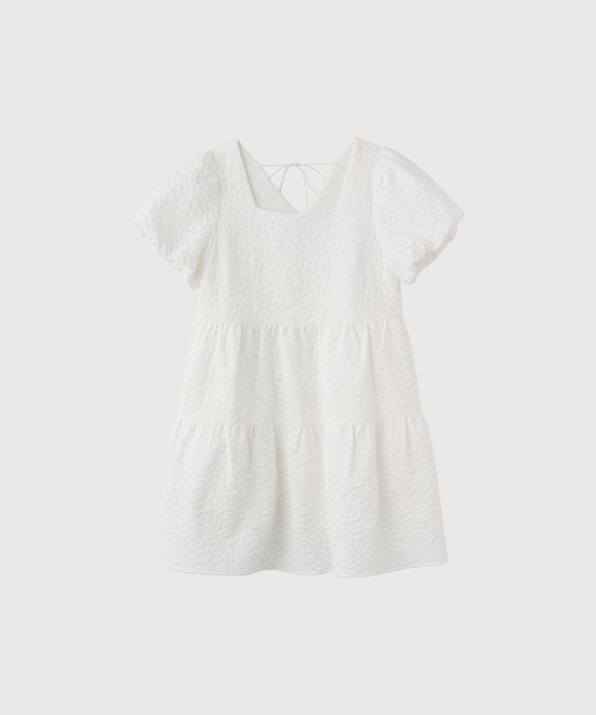 General Idea Wrinkle Volume Puff Dress [White] / Wbe2L15503