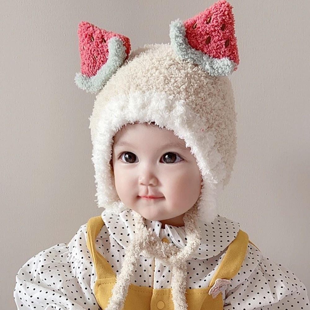 Winter Fruit Ear Hat Fleece Ear Protection Hat Lovely Baby Beanie Cap Kids
