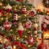 Irregular Design Christmas Hanging Ornaments Red Painted Holiday Decorations  Holiday Scene