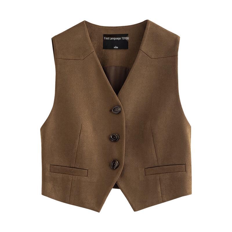 Chuyu 2025 Autumn Retro Suede Short Vest