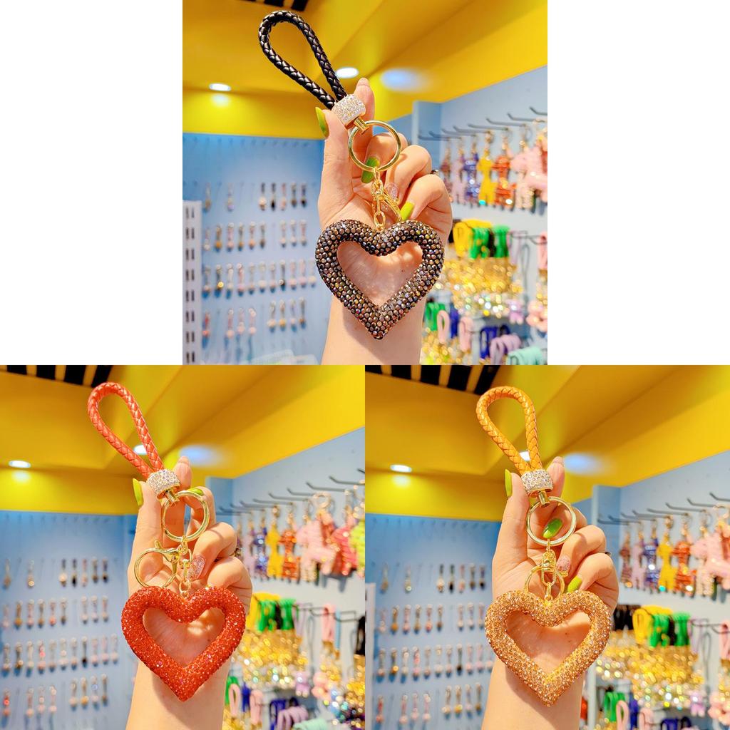 Heart Shaped Keychain With Czech Rhinestones For Gift And Decoration