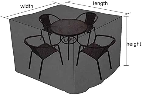 OXFUZZ Patio Furniture Cover Waterproof 80x80x120cm, Outdoor Table Cover, Dustproof Sofa Bench Protection, Foldable, Black