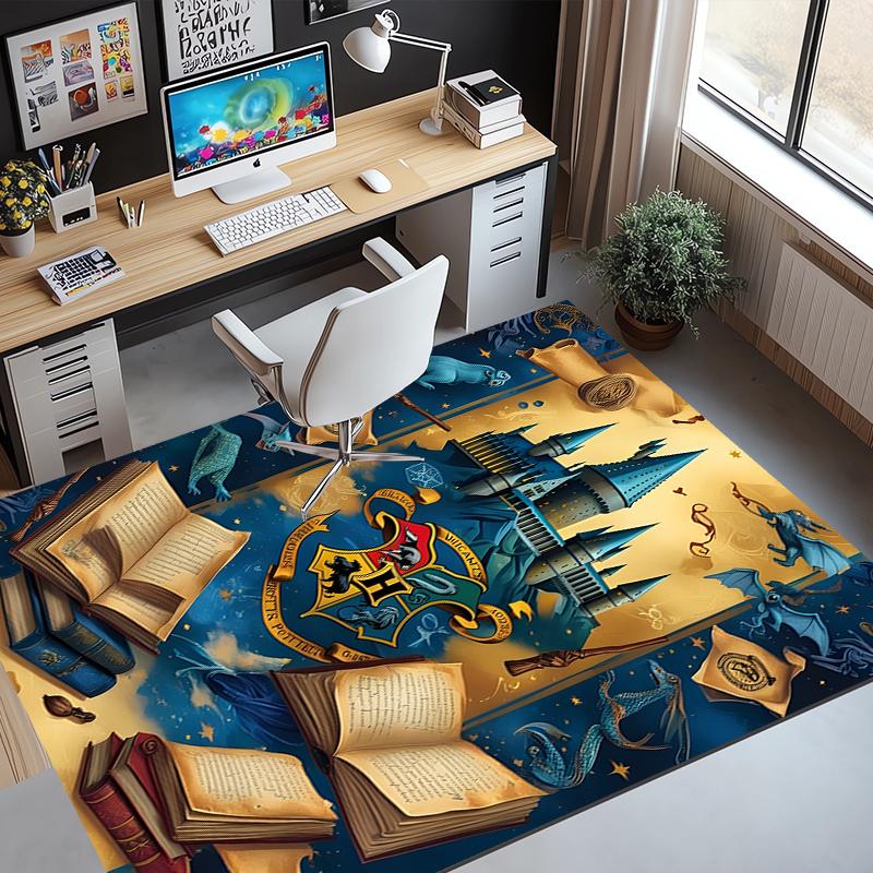 Harry Potter Pattern Rug, Indoor/Outdoor Mat, for Picnic, Gameroom, Bedroom, Office, Living Room, Home Decor Carpet, Birthday Gift