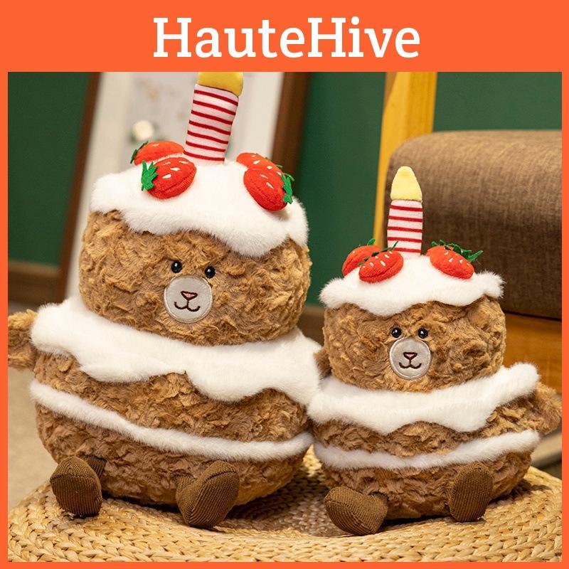 Birthday Strawberry Cake Bear Doll Cute Plush Bear Doll Birthday Gift Girls