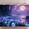 2D Plane, 1 Piece of Purple Moon Future Landscape