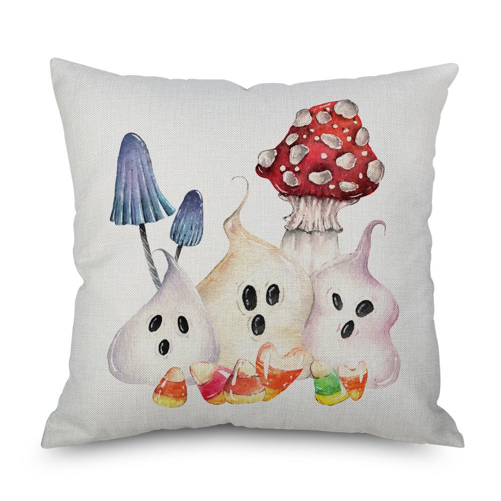 Halloween Linen Pillowcase Pumpkin Plaid Pillow Case for Bedroom Room Aesthetics Pillow Cover Luxury Designer Cushion Cover