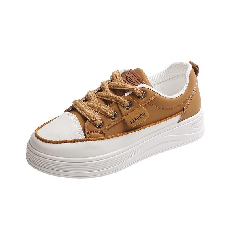 

Маленькие белые туфли женские весенние новые модели - это женские платформенные повседневные спортивные универсальные кеды для скейтбординга, уличный стиль A 40 жёлтый