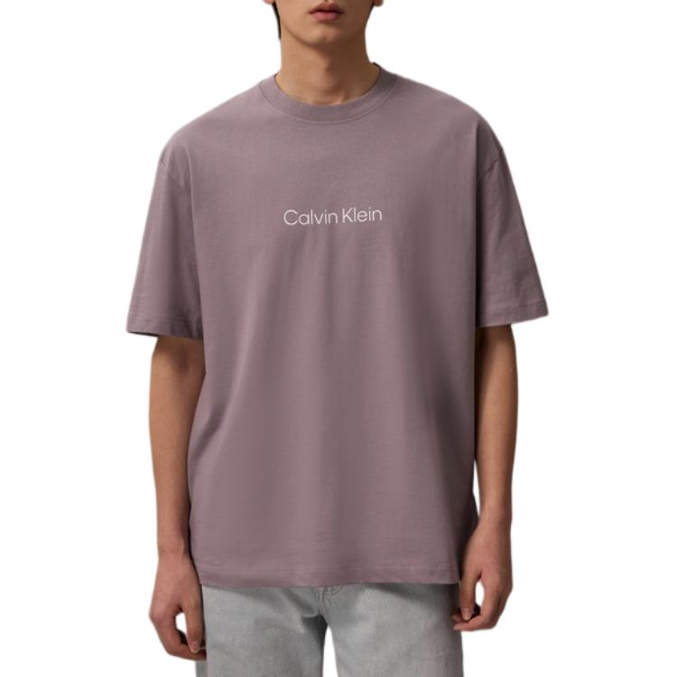 Calvin Klein Minimalist Letter Print Comfortable Solid Color Short Sleeve T-Shirt Men Tops 40HM228-031