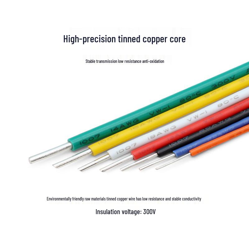 Fir de semnal din cupru cositorit American Standard 1007: Conductor Unic, Cupru Dur, 26-14 AWG