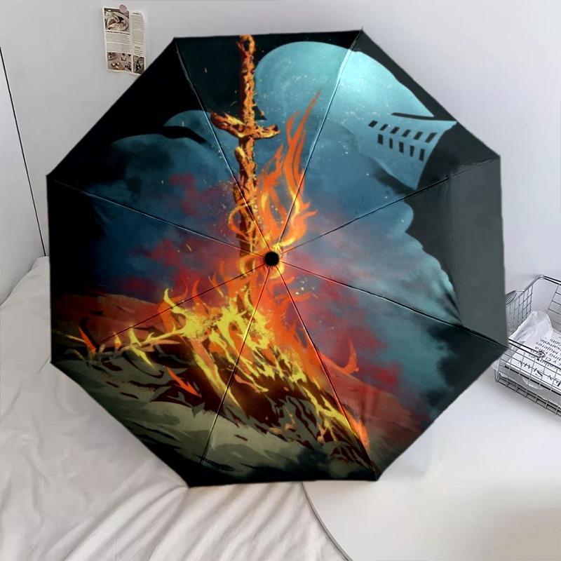 

1 шт. Автоматический складной зонт - Узор Dark Souls, Портативный и складной дизайн с 8 спицами, Рождественские и Дни рождения Подарки разноцветный