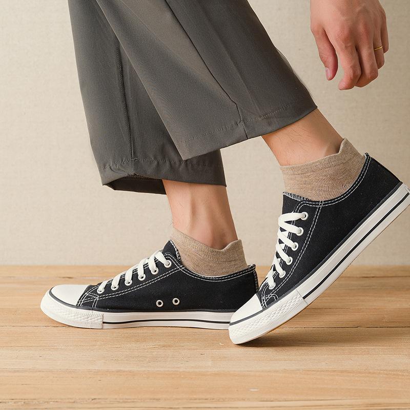 10 Pairs of Men's Short for Summer, Thin, Breathable, Moisture-wicking, Men's Low-top Solid Color Anti-odor, Shallow Opening Sweat-absorbing Socks