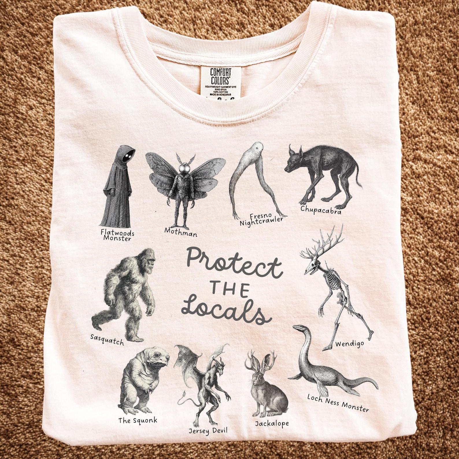 Protect the Locals Cryptid T-Shirt | Mothman, Bigfoot, Jersey Devil 2XL