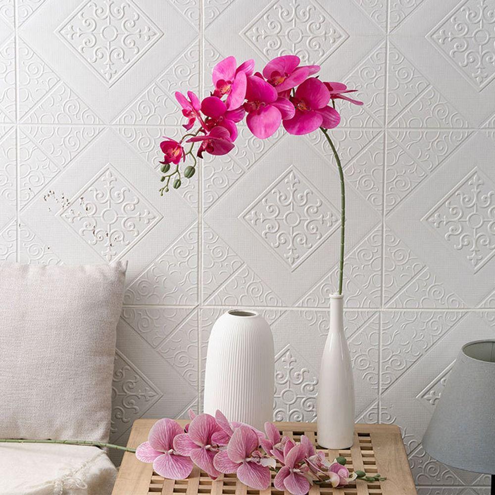 9 Head Artificial Phalaenopsis Branches Real Touch Handmade Artificial Butterfly Orchid Flower Realistic Fake Flowers