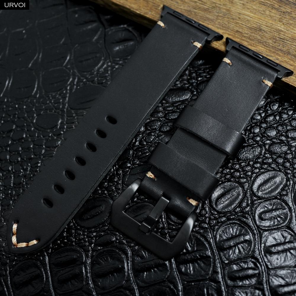 Řemínek Apple Watch Ultra 2 series 10 9 8 7 6 SE 54 z vintage kůže Crazy Horse pro iWatch Pin V stehy 49mm