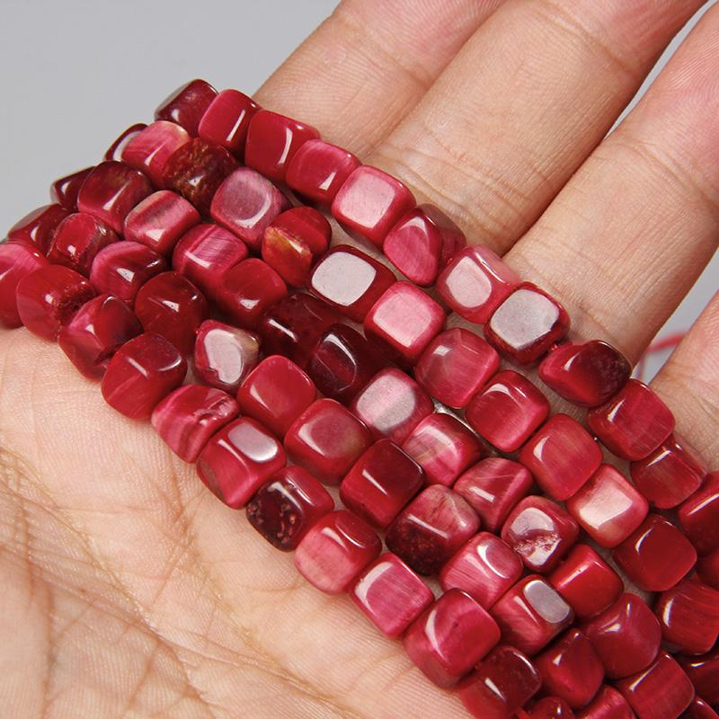 Natural Stone Square Cube Agates Beads Charm Loose Spacer Beads 6-8mm Jewelry Making Accessories Beadwork DIY Necklace Bracelets