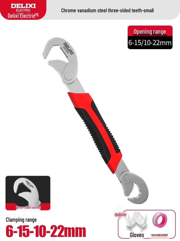 Delixi Multi-Function Adjustable Wrench Tool Set with Large Opening