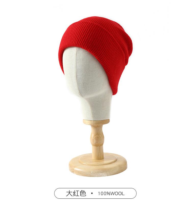 % Australian wool hat women's autumn and winter thickened warm ear protection knitted wool cold hat men's cycling spot
