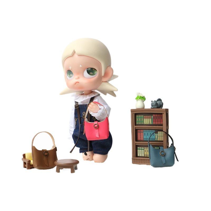 Original Doll Clothes Leather Crossbody Bag - Decorative Handbag with Long-Legged KT Design