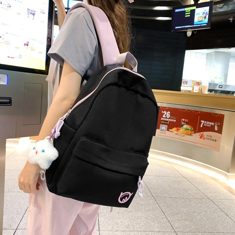 Schoolbag Solid Color Simple Small Fresh Backpack 1011 New Lightweight Student Backpack Casual Fashion Handbag Bag