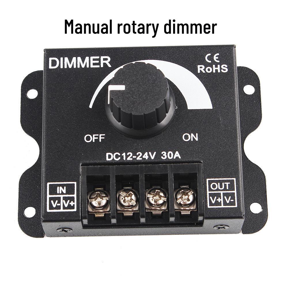 30A Manual Dimmer Housing Kit: LED Monochrome Knob Switch for Dimming